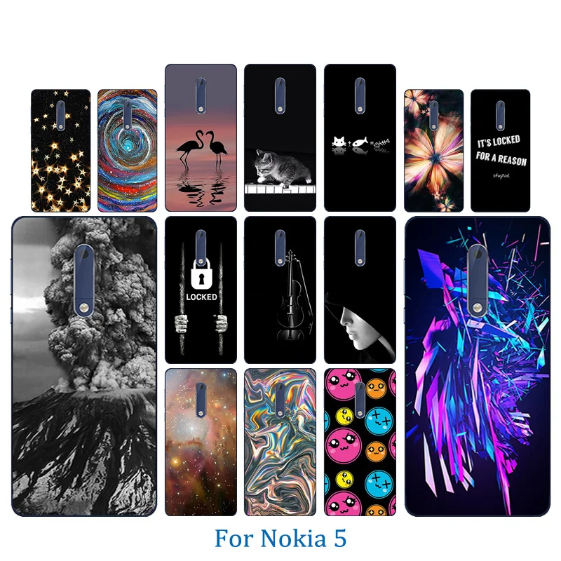 Для Nokia 5 задняя крышка чехол для 2 дюймов мягкий силиконовый вулканический узор