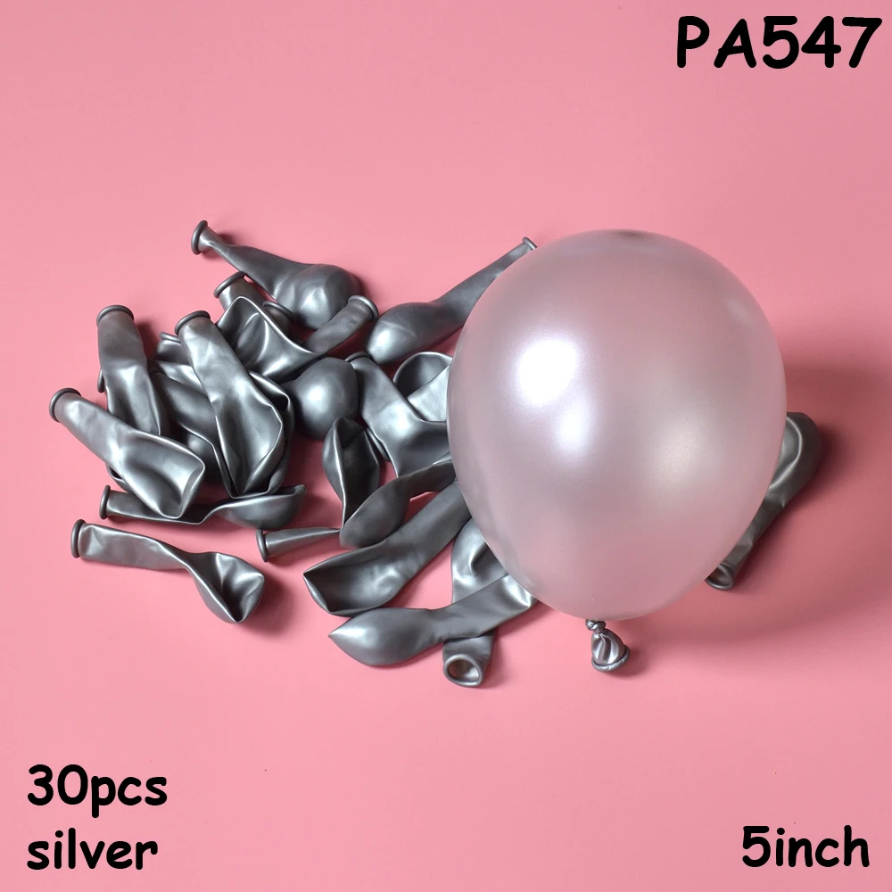 PA547 silver 30 шт 5 дюймов Macarons цвет пастельные воздушные шарики в виде леденцов круглый, из латекса гелиевые балоны для украшения дня рождения/свадьбы/помолвки - Цвет: PA547 silver