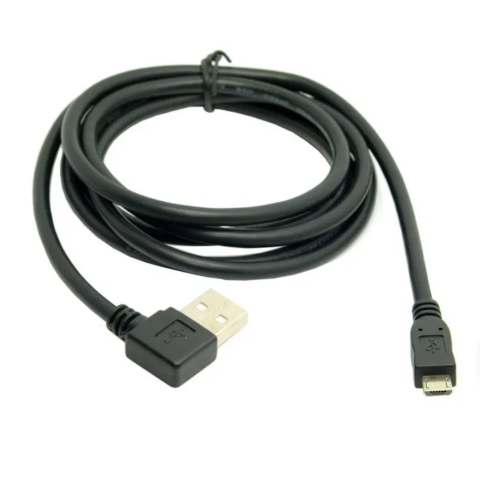 

(100pieces/lot) Angle USB Male Right Angled 90 degree to Micro USB data Charging cable 1.8m 3ft Black ,By DHL