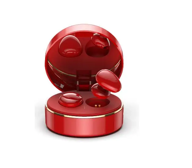 Маленькие наушники красные для женщин со встроенным микрофоном Премиум звук с