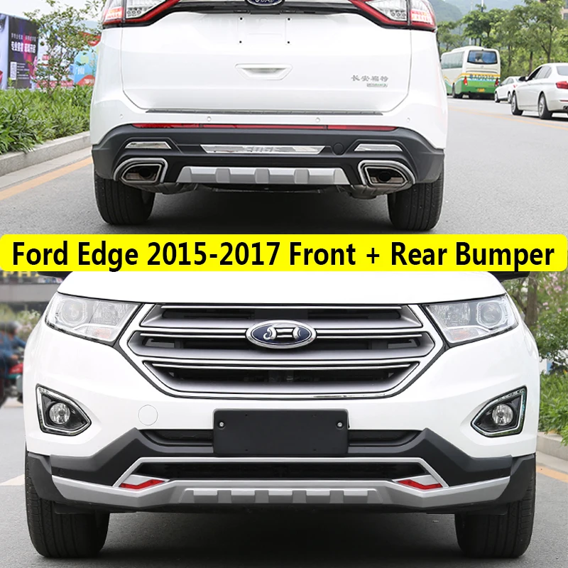 Подходит для Ford Edge 2015 2017 Передний + задний бампер диффузор бамперы защита губ