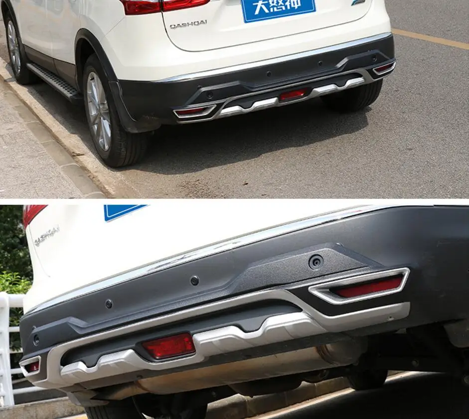 ABS хромированный Передний + задний бампер защита противоскользящая пластина для