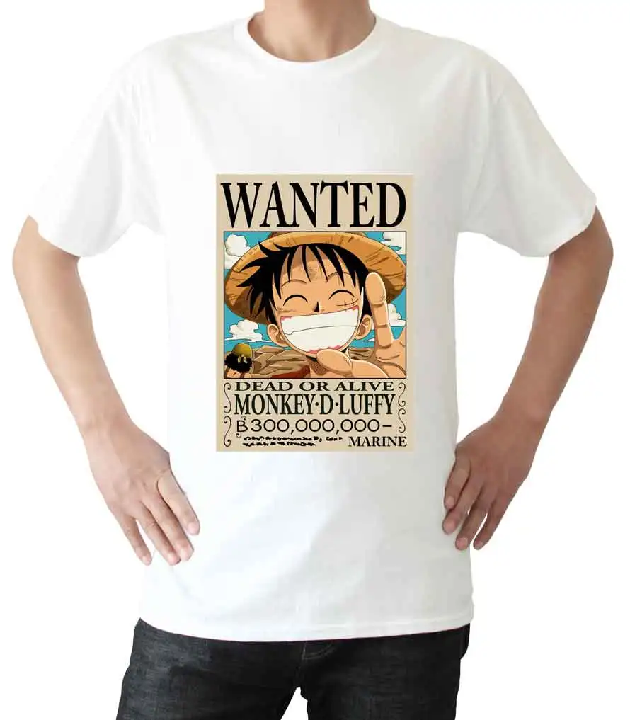 Одна штука Обезьяна D. Luffy персонаж Футболка мужская высокое качество топы