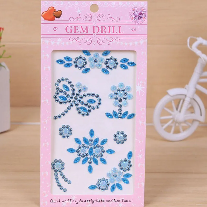 

DIY Decal Mobile/Pc Art Crystal Diamond Adhesive Stickers Pearl Flower Decal Sticker Toys for Children 1Pcs