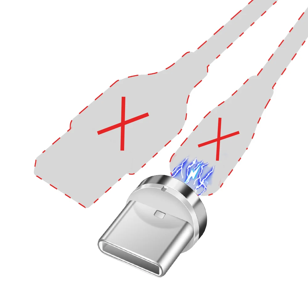 Магнитный usb-кабель Олаф 1 м/2 м, кабели для мобильных телефонов, круглые кабели для быстрой зарядки для iPhone, usb type-C, Micro, Android, usb, магнитные Кабельные шнуры - Цвет: No cable For Type C