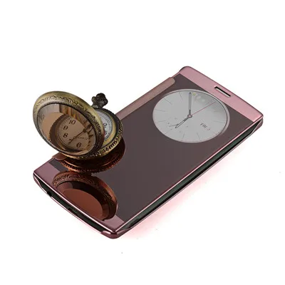 pink Зеркальные флип-Чехлы для LG Optimus G4, быстрый Круглый флип-чехол для смартфона LG G4 с функцией пробуждения сна ответа на звонки - Цвет: pink