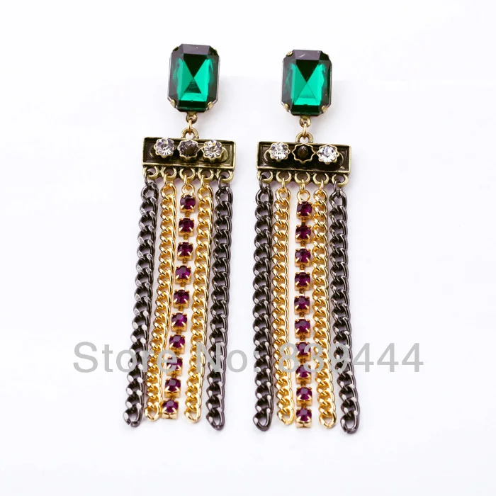 Популярные Квадратные ювелирные изделия с кристаллами Модные Разноцветные