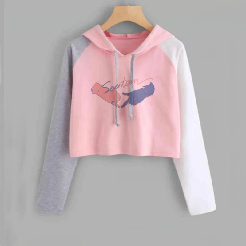 Укороченные толстовки свитшоты женские топы Seventeen альбом Kpop толстовка Jeonghan joшуа
