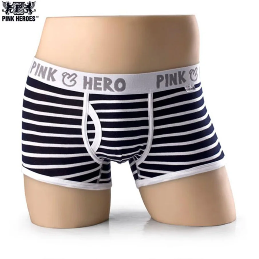 Черный Pink Heroes удобные трусики Лидер продаж Мужское нижнее белье Для мужчин s трусы-боксеры, сексуальное нижнее белье в полоску Хлопковые трусы Для мужчин с бахромой трусы - Цвет: Черный
