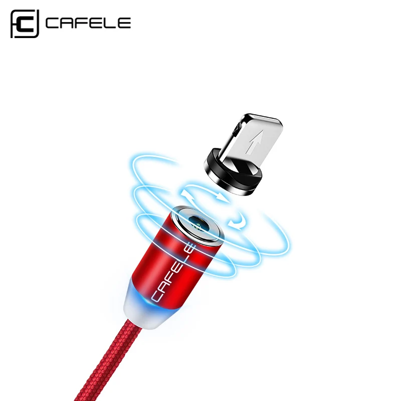 CAFELE Магнитный USB кабель 100 см Micro type C кабель для iphone samsung huawei Xiaomi нейлоновый провод с светодиодный светильник