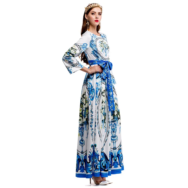 Плюс Размеры взлетно-посадочной полосы платье 2017 Для женщин Элегантный Винтаж