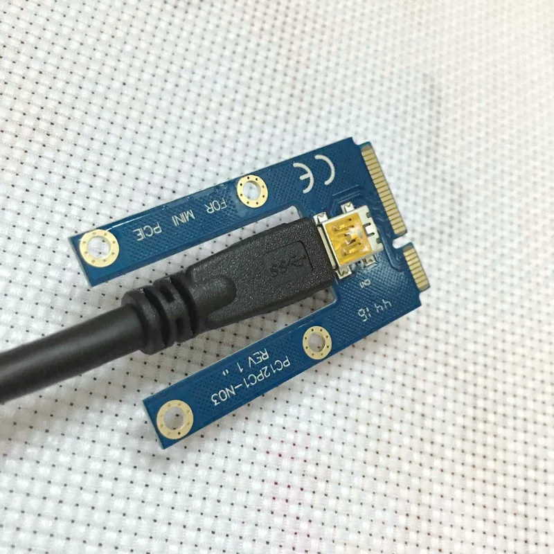 Новый Mini PCI Express pci-e Riser Card PCIe 1x к 16x адаптер с SATA 6pin кабель USB стояка для Bitcoin шахтер