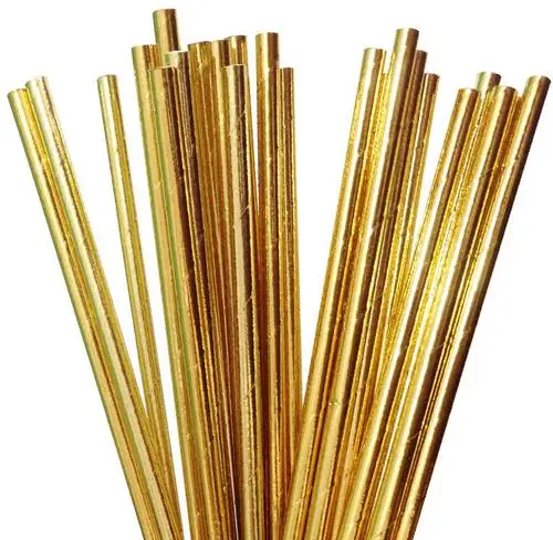 Foil Gold 25 шт./лот, фольгированные золотые, розовые бумажные соломинки для детей, декоративные вечерние товары для дня рождения, свадьбы, праздника, Микки, Минни Маус, кекс, флаг - Цвет: Foil Gold