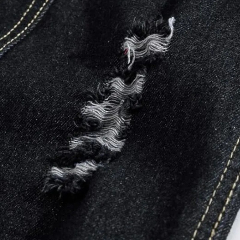 Мужская джинсовая куртка без рукавов с потертостями|motorcycle jean vest|denim jacket sleevelessjeans