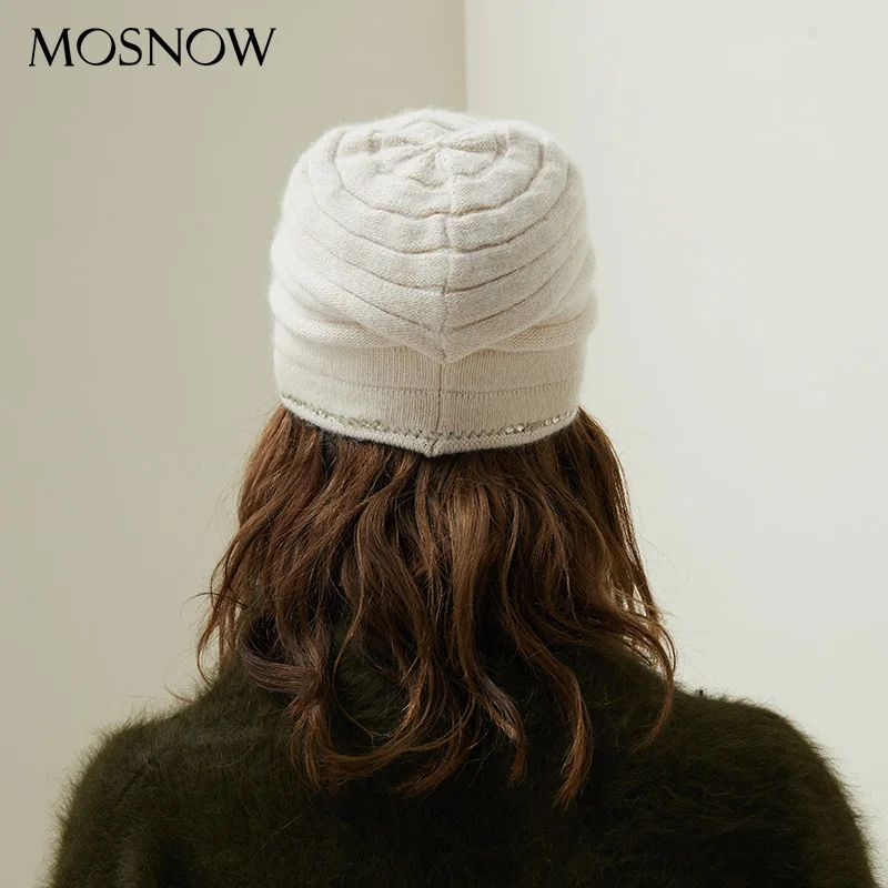 Winter Hats With Diamond Decor Hat Female Autumn Beanie For Women's Wool Knitted Warm Caps 2019 New Fashion Skullies Beanies |