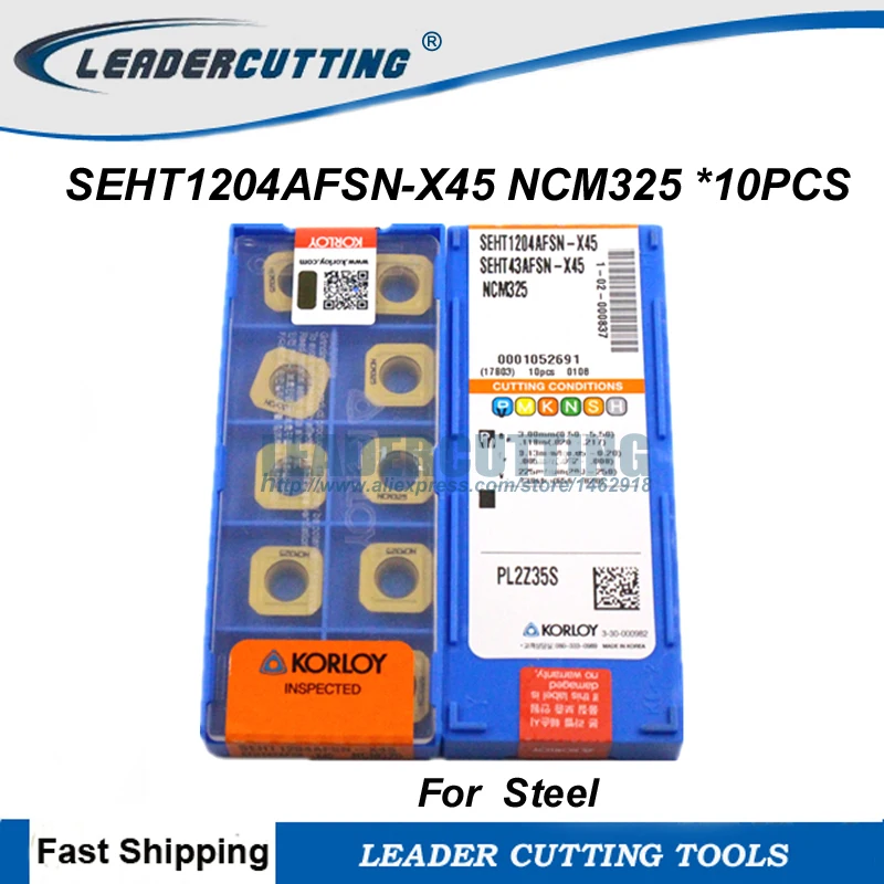 SEHT1204AFSN X45 NCM325/NCM335 * 10 шт. Korloy фрезерные Вставки для KM12 фрезерный станок SEHT1204 лезвия
