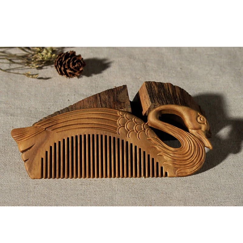 1 шт. Массажная щетка для волос с эффектом лебедя|sandalwood comb|green sandalwood combmassage hair brush |