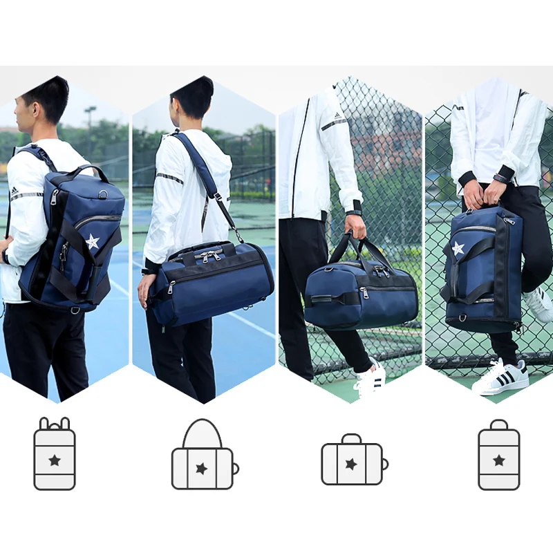 Многофункциональный дорожный рюкзак BOPAI черный или синий вместительный для