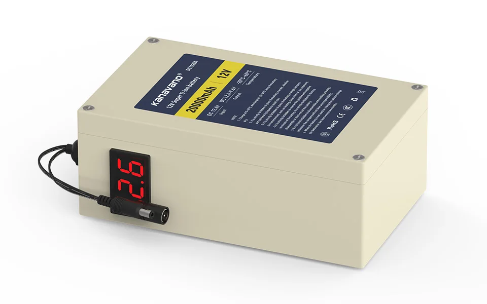 Kanavano портативная пластина 12V 20AH перезаряжаемая литиевая батарея 18650 и AC 12,6 V 2A зарядное устройство с 4 видами штекеров