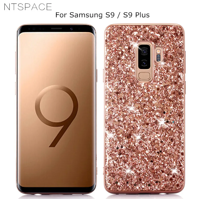 С сияющими блестками чехол для Samsung Галактики S10X S9 S8 Plus Роскошная обувь с