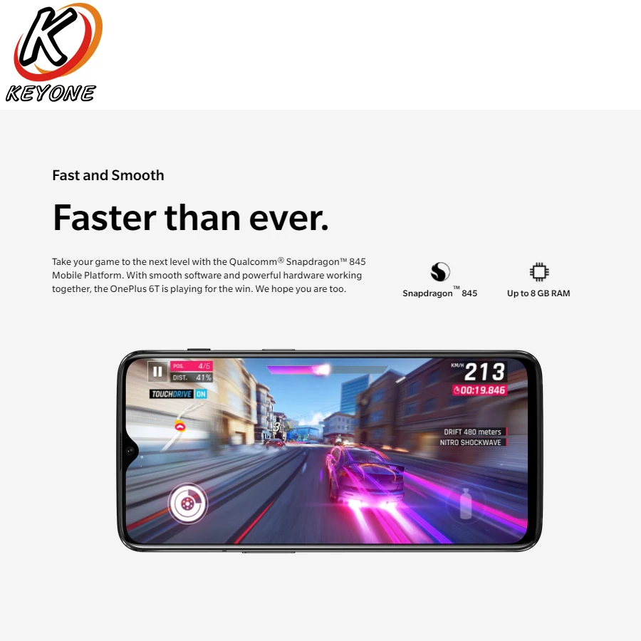Новый Oneplus 6T 4G LTE мобильный телефон 6 41 &quot6 ГБ ОЗУ 128 Гб ПЗУ Восьмиядерный процессор