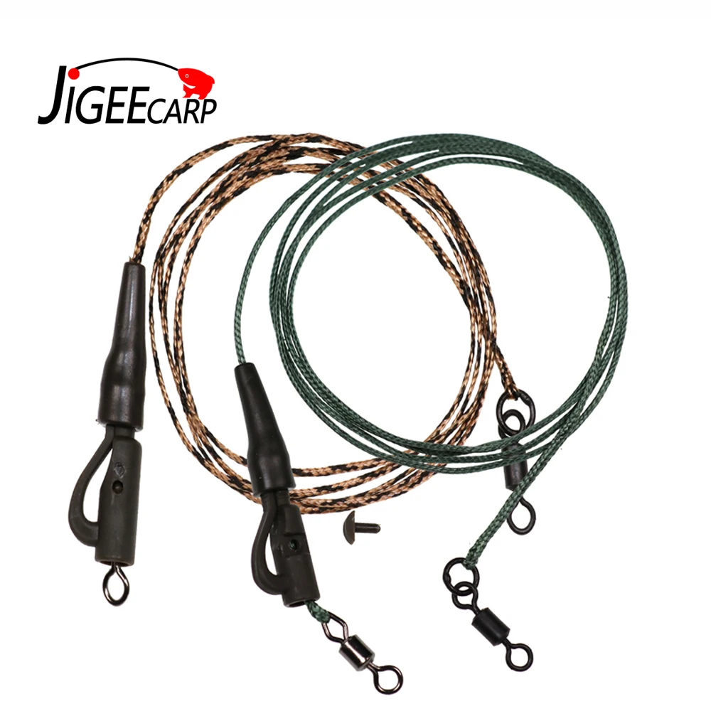 

JIGEECARP 1SET 45LB Carp Fishing Leader Rig Line Combi Rig Safty Clip Helicopter Rig Free Running Rig Hollow&Lead Core