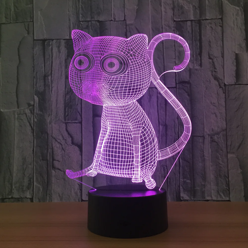 

Novelty Cat Table Lamp 7 Color Change LED Night Light For Home Decoration Creative Gift