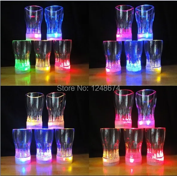 Free Shipping 3PCS Colorful LED Flashing Beer Cup Cola Mug 350ml Drink Nightclub Bar Glass for Bars Party |