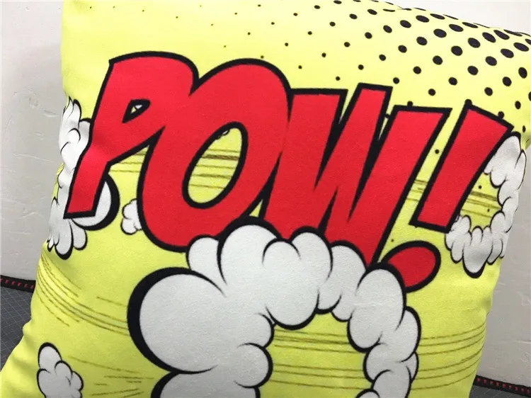 Цветные граффити рок-н-ролл стильные чехлы на подушки буквы POP WOW POW BANG принт Супермена наволочка с красными губами