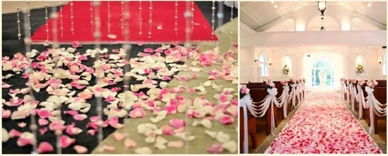 5000pcs / lot 5*5cm silk rose petals for Wedding Decoration, Romantic Artificial Rose Petals Wedding Flower Rose Flower 5000 шт. / партия 5* 5 см шелковые лепестки роз на свадьбу, Романтические искусственные лепестки