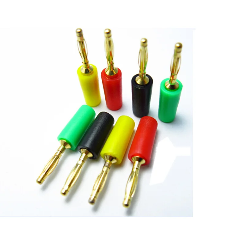 50 шт./лот 2 мм банановый штекер высококачественный медный с позолоченной