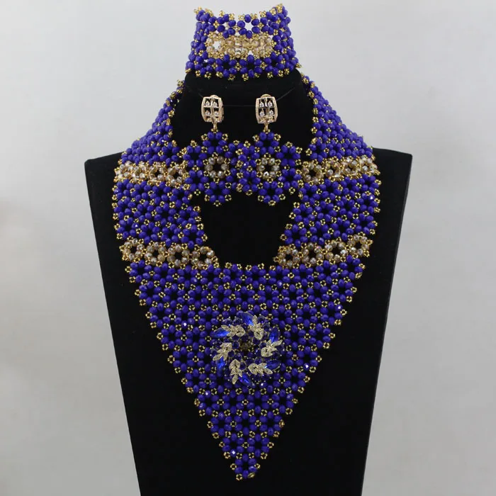 Потрясающие королевские золотые бусины наборы ювелирных изделий на заказ для