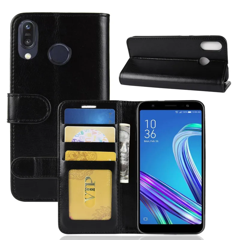 Asus Zenfone Max M1 ZB555KL Чехол Флип Роскошный чехол для телефона из искусственной кожи ZB555
