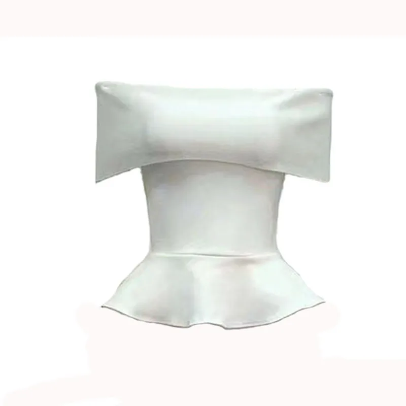 Женский однотонный топ с рюшами модный привлекательный бандажный синего черного