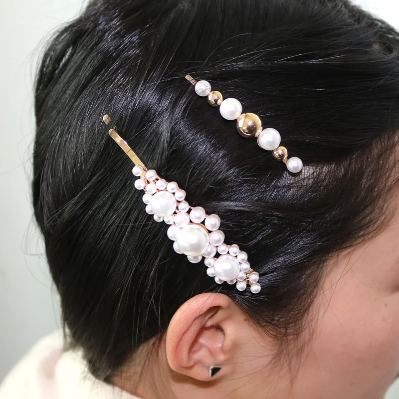 

LEADERBEADS 2019 Trendy Simulated-Pearl Alloy Hairpins for Women's Wedding Party Charm Hairsticks Girl's Bohemian Gift Headwear
