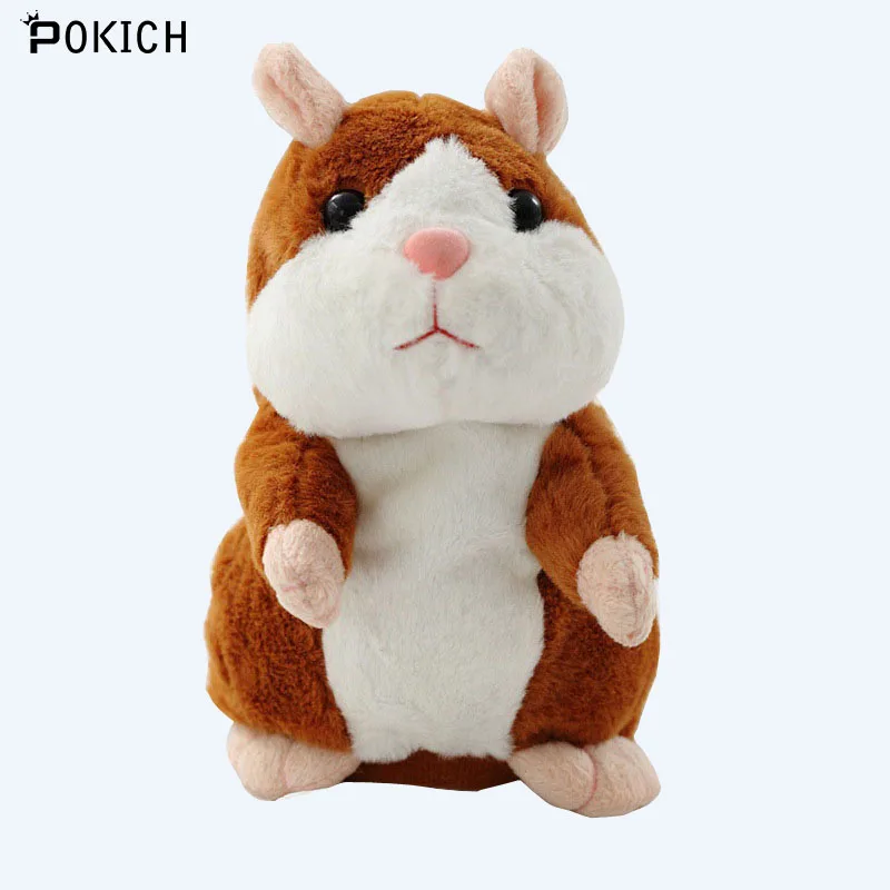 Pokich Плюшевые Интерактивные игрушки про говорящий хомяк повторяет электронный