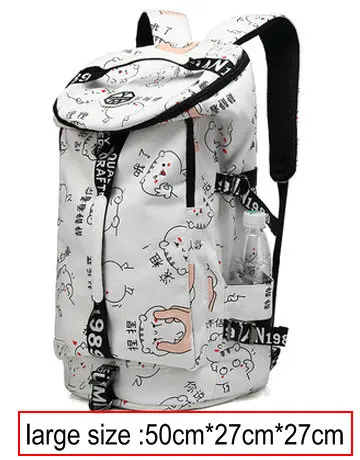 large white 36L дорожный рюкзак для ноутбука, женский рюкзак, школьные сумки для девочек-подростков, цветочный принт, rugzak back pack kippling, женский рюкзак - Цвет: large white