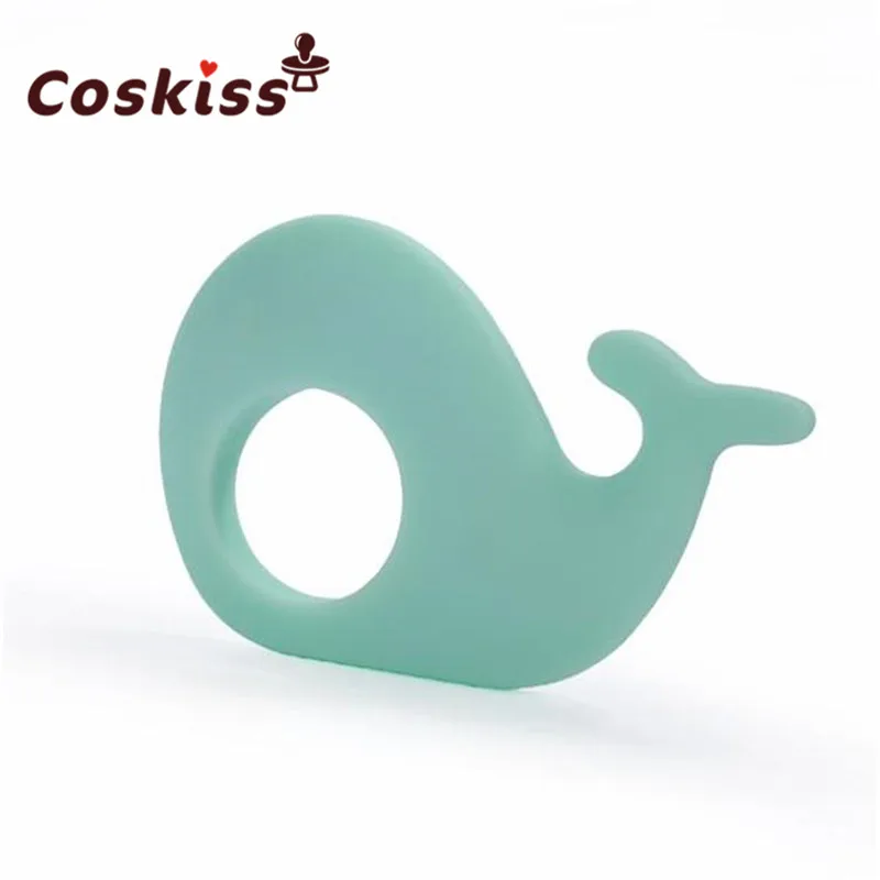 Mordedor de ballena de silicona para beb&eacute;, accesorios de bricolaje, juguete de lactancia, colgante para collar, pulsera, mordedor de silicona, 7 Uds.-5