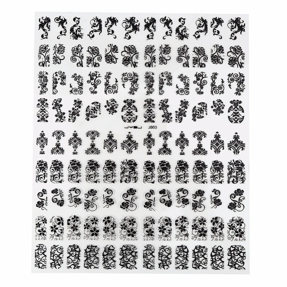 108 шт/Лист наклейки для дизайна ногтей 3D дизайн украшения накладные ногти