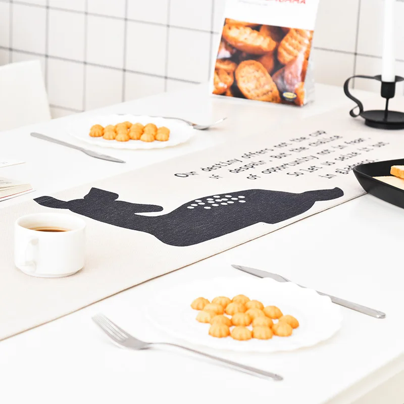 Современный минималистичный домашний декор из хлопка и льна скатерть флаг