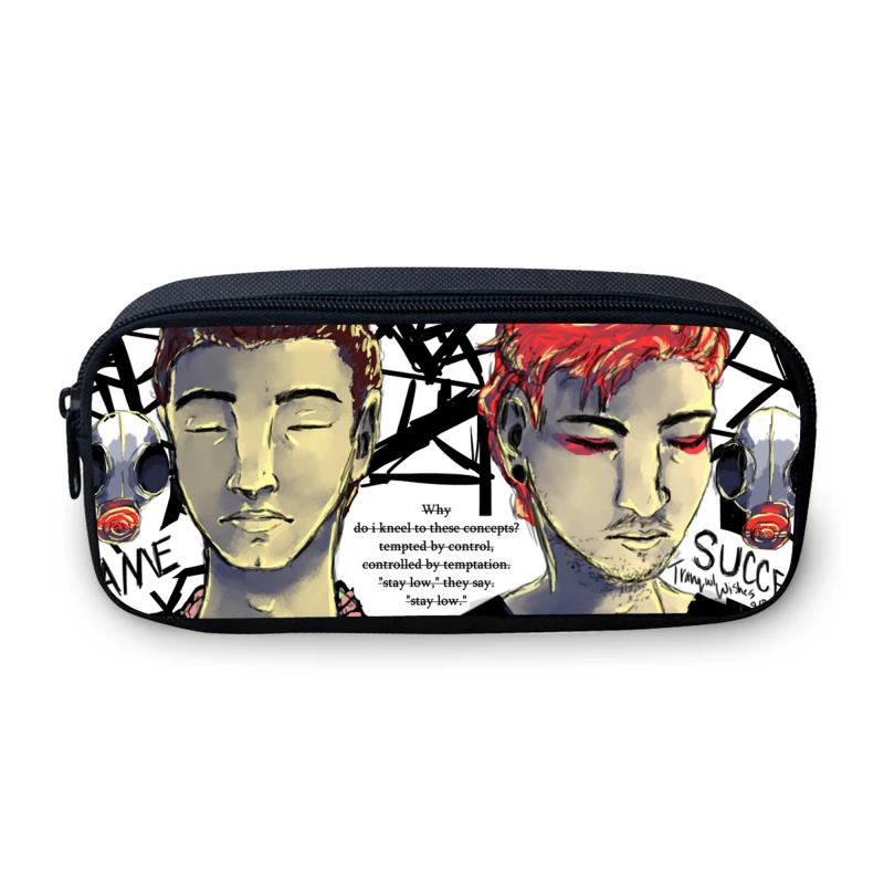 Светло-серый Новинка года, сумка-карандаш с рисунком «Twenty One Pilots» для мальчиков, большая сумочка, модный кошелек для девочек, классная школьная коробка, школьные принадлежности, сумка в подарок - Цвет: Светло-серый