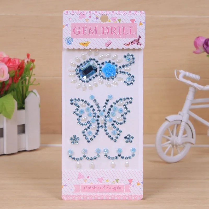 5 шт./лот акриловые наклейки со стразами в виде бабочек и кристаллов|Канцелярские