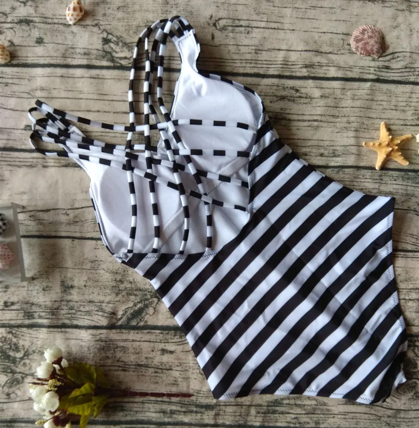 Uttu бренд Одна деталь купальник Сексуальная Полосатый Для женщин боди спинки