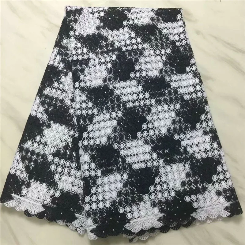 

Latest printed red color pattern design cord lace fabric PW163 cheap price African Water soluble Chemical Lace Fabric