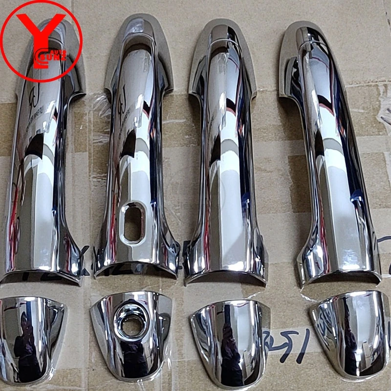 chrome smart holes Черная крышка ручки двери для toyota fortuner автомобильные аксессуары для toyota hilux revo innova- YCSUNZ - Цвет: chrome smart holes