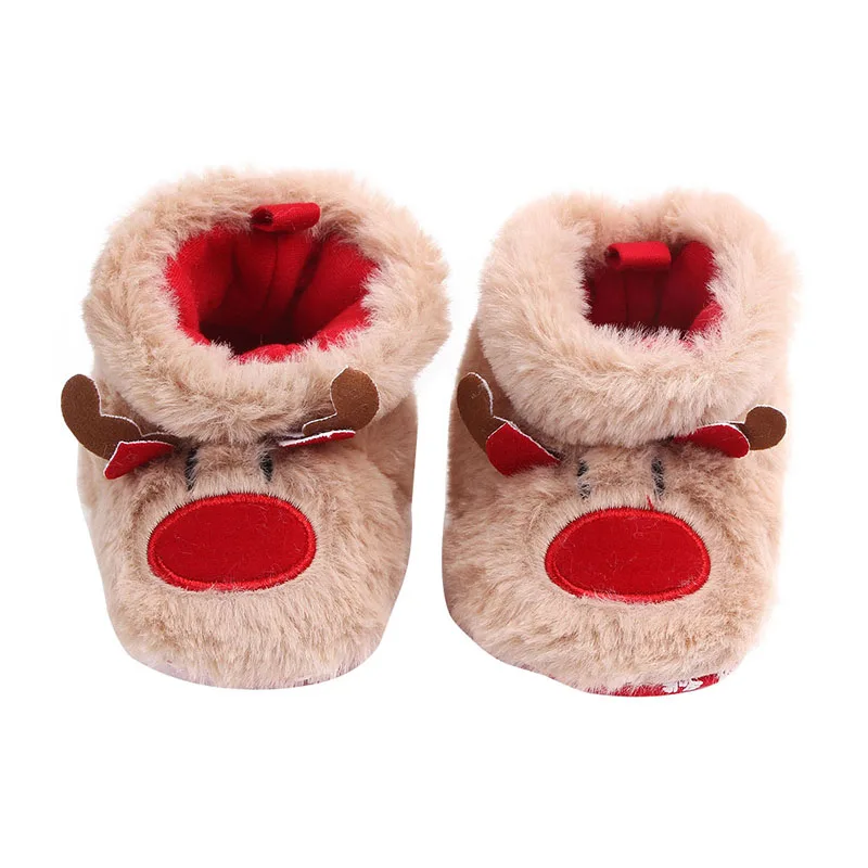 

Christmas Baby Shoes Cartoon Cute Baby Winter Warm Girl Shoes for Girls First Walkers Fashion Xmas Newborn Baby Shoes