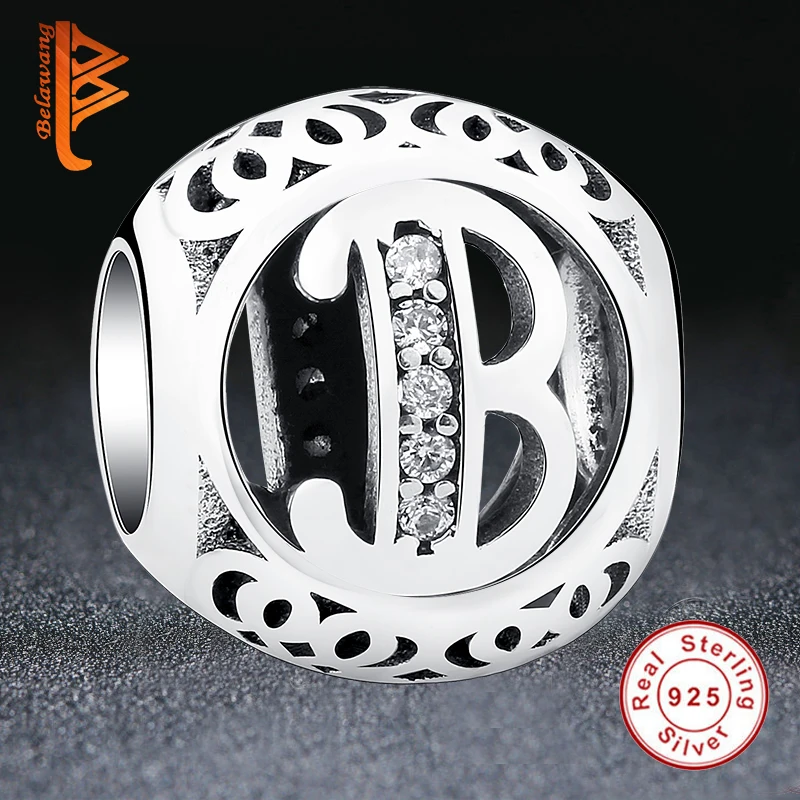 Оригинальное 925 пробы Серебряная столица B бисера Шарм Fit Pandora браслет Европейский