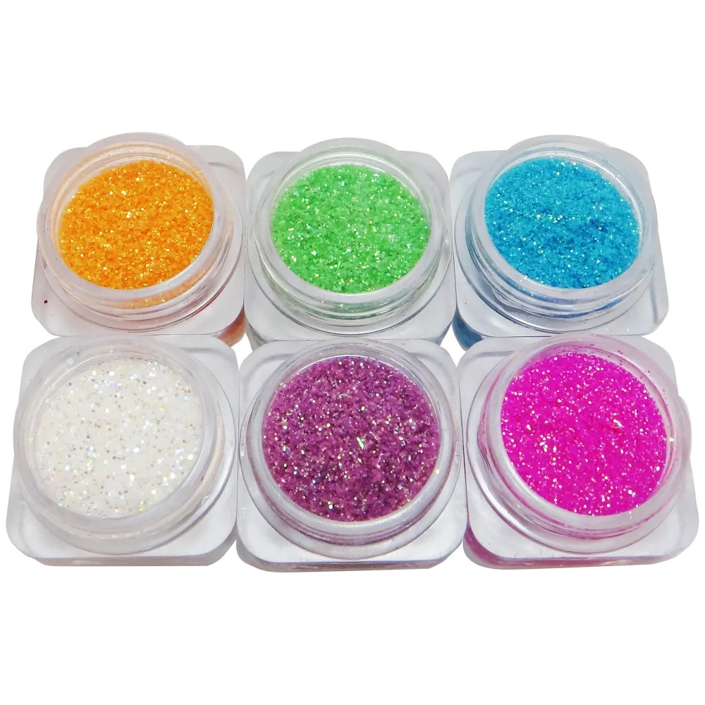 Сделано в Тайване 6 цветов блестящий Радужный Блеск пыль для красоты рандомный