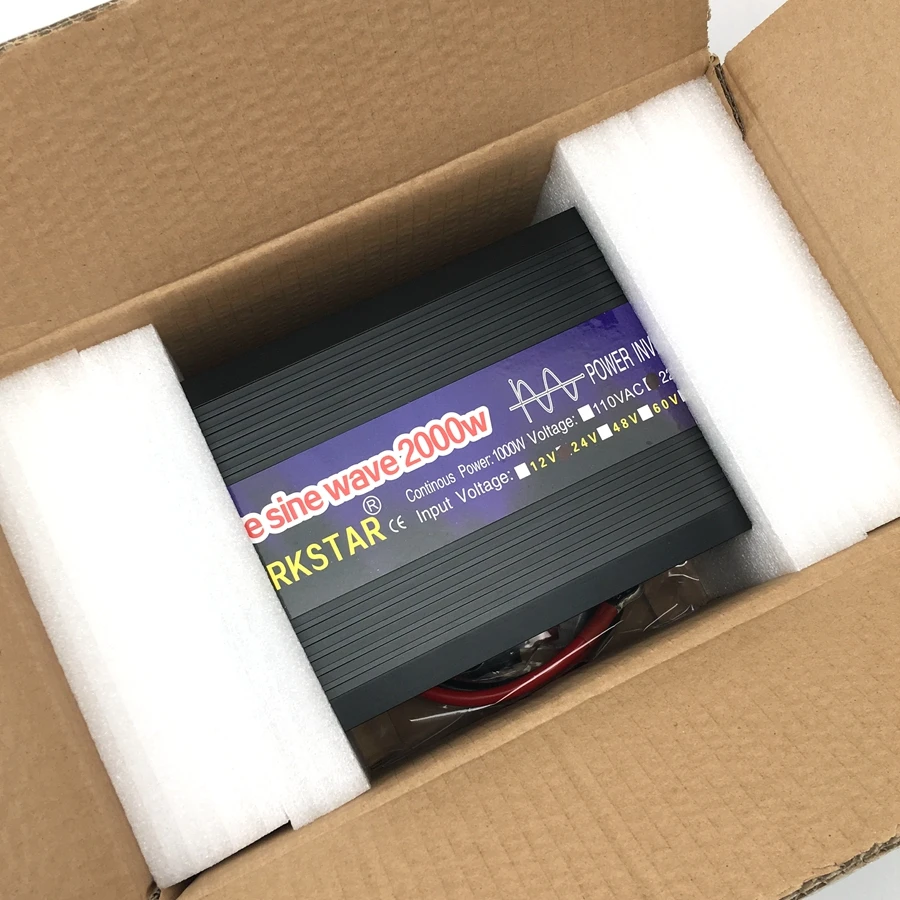 Пик 2000 Вт Чистая синусоида преобразователь частоты постоянного тока в