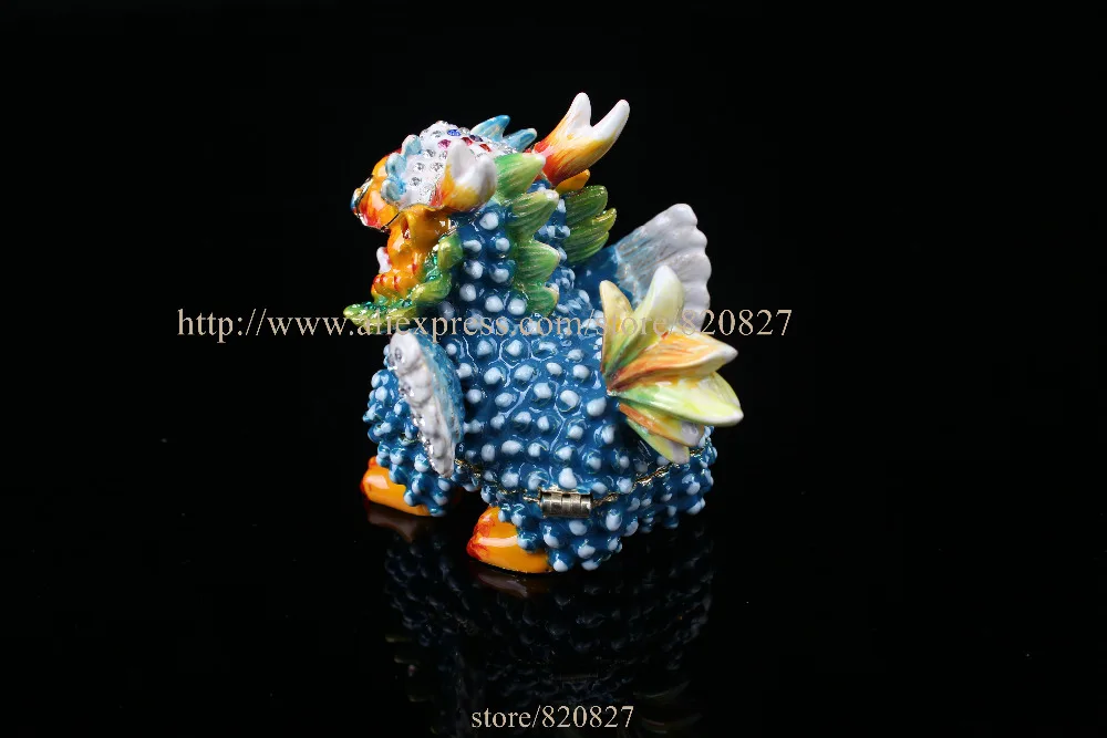 Collectible Fengshui Dragon Statue Trinket Box Unique Dragon Souvenir Home Office Decoration Business Gift Dragon Metal Crafts